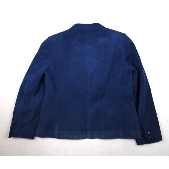 ROTH LE COVER - VINTAGE WOMEN'S BLUE ULTRASUEDE FAUX SUEDE BLAZER JACKET - 12P - Picture 5 of 9